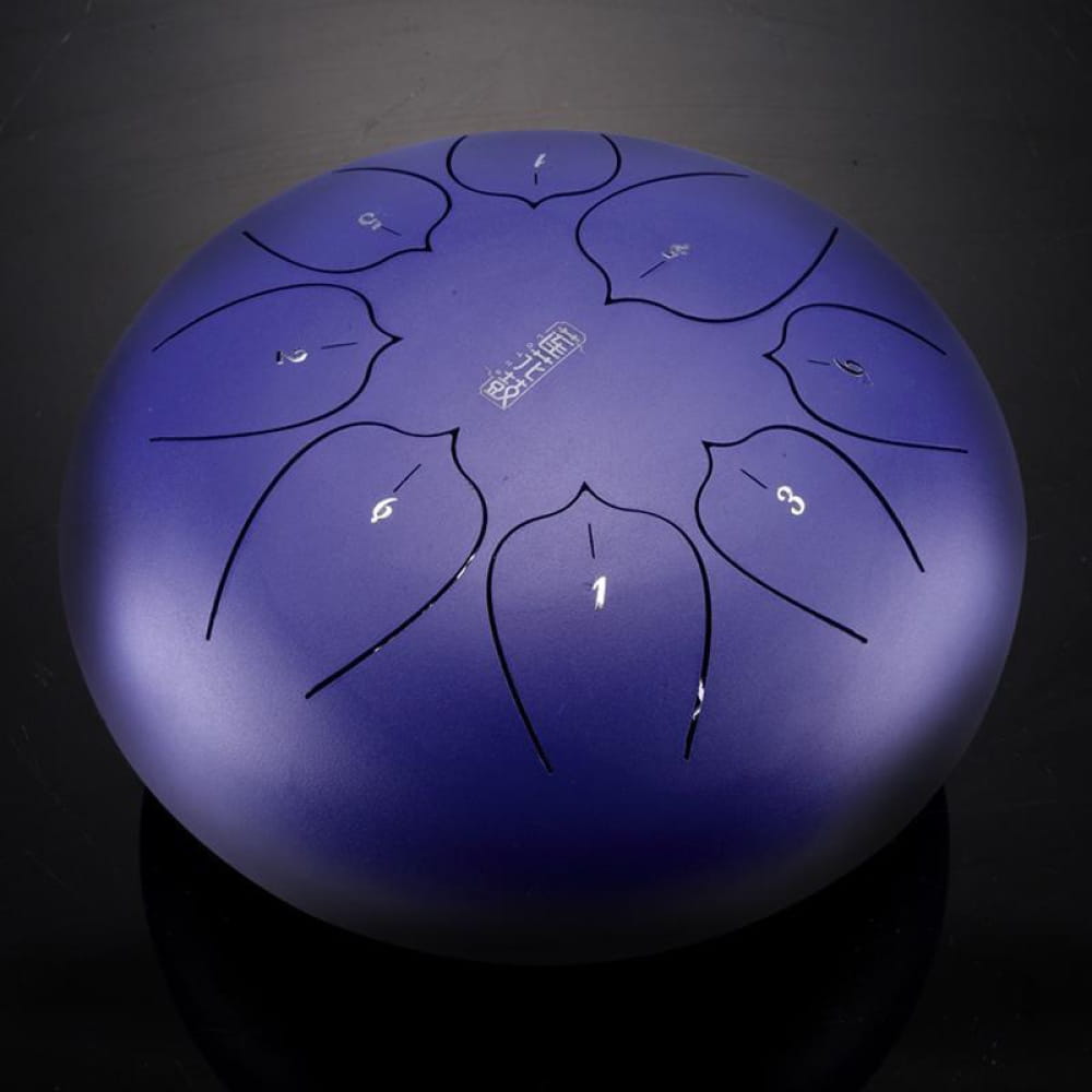 Purple Carbon Steel Tongue Drum with petal-tone sections in C Key compact design