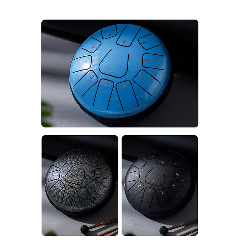 11 Note Steel Tongue Drum 6 Inch Meditation Lotus Kit