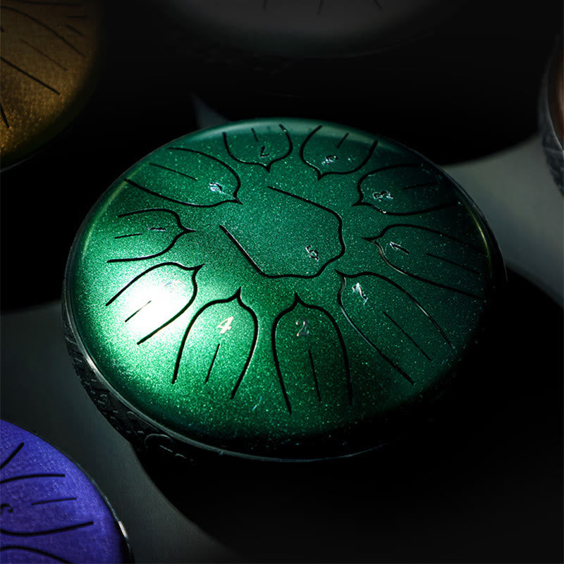 11 Note Steel Tongue Drum 6 Inch Meditation Lotus Kit