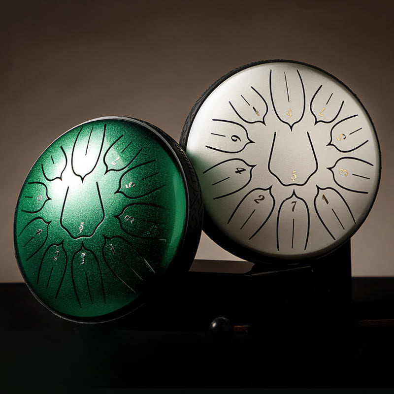 11 Note Steel Tongue Drum 6 Inch Meditation Lotus Kit