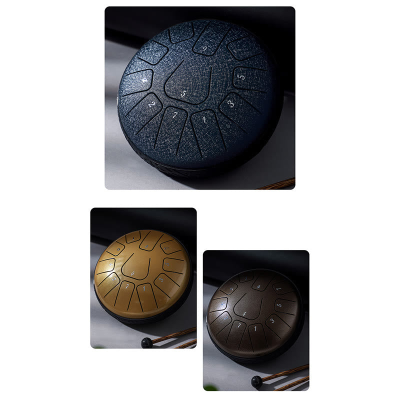 11 Note Steel Tongue Drum 6 Inch Meditation Lotus Kit