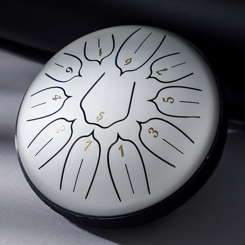11 Note Steel Tongue Drum 6 Inch Meditation Lotus Kit