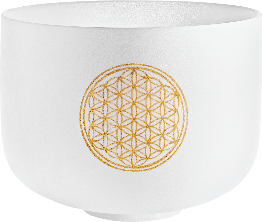 128 / 256 Hz Flower of Life 10" Quartz Crystal Singing Bowl Note C4