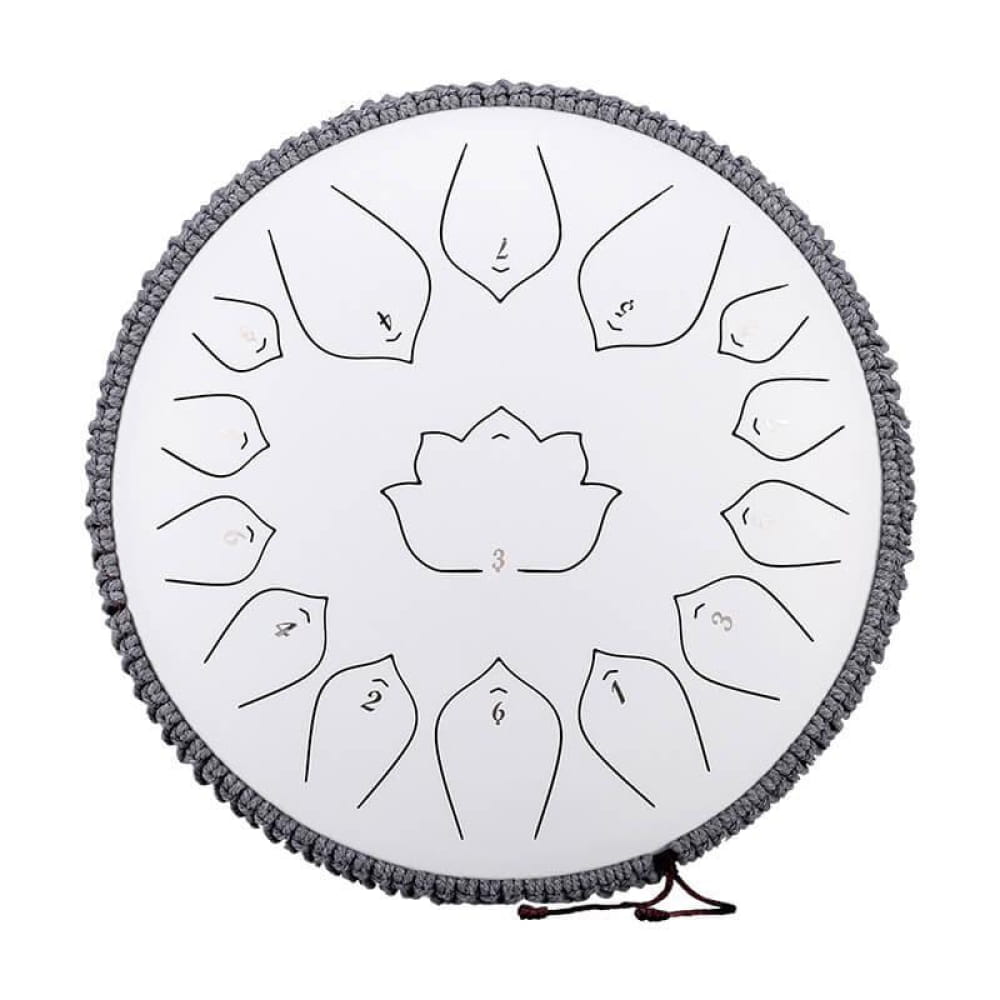 14-Inch 15-Note C Major Steel Tongue Drum with circular numbered tone zones