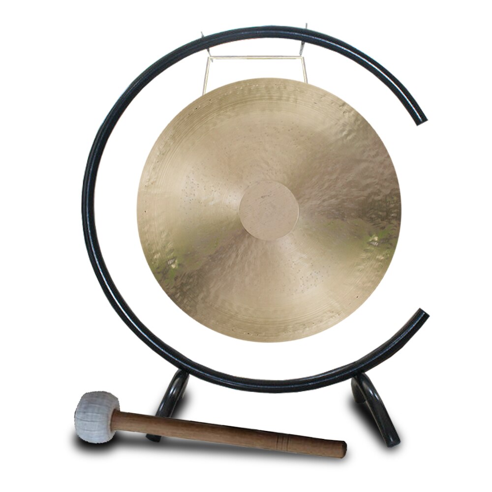 Traditional 16 Inch Wind Gong with C-Type Stand and Wooden Mallet for Meditation