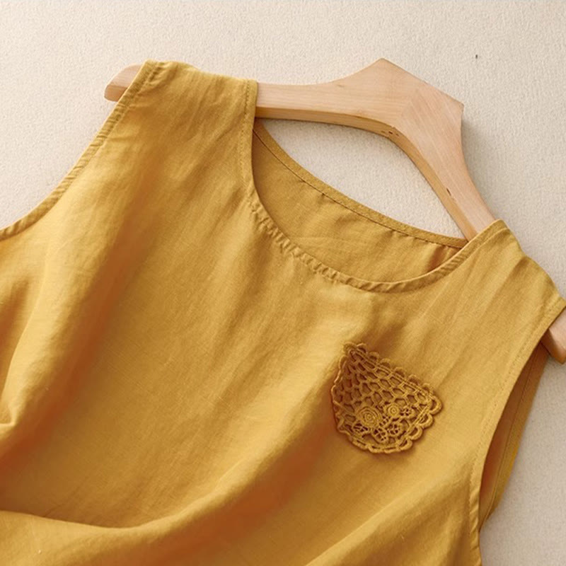 Women's Cotton Linen Vest | Boho Spiritual Clothing