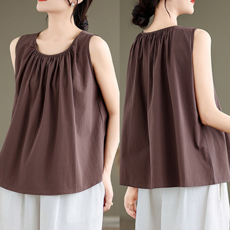Women's Cotton Linen Vest | Spiritual Boho Meditation Top