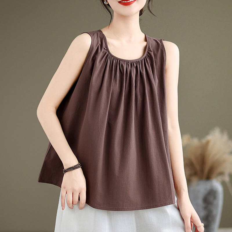 Women's Cotton Linen Vest | Spiritual Boho Meditation Top