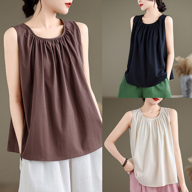 Women's Cotton Linen Vest | Spiritual Boho Meditation Top