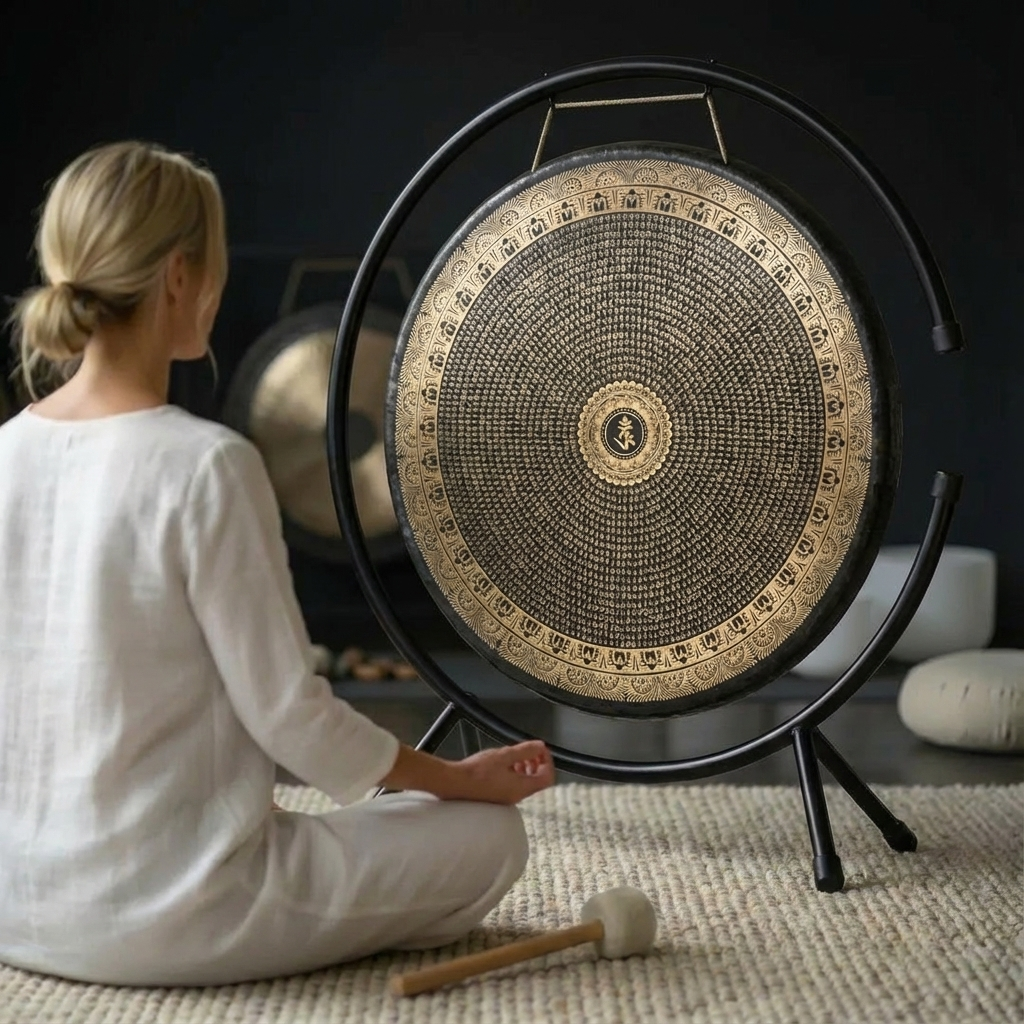 18" to 36" Ancient Chau Gong Instrument with Patterns