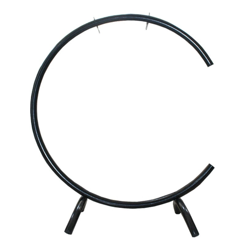 Circular black metal stand with three legs for 24’’ Lotus Wind Gong meditation