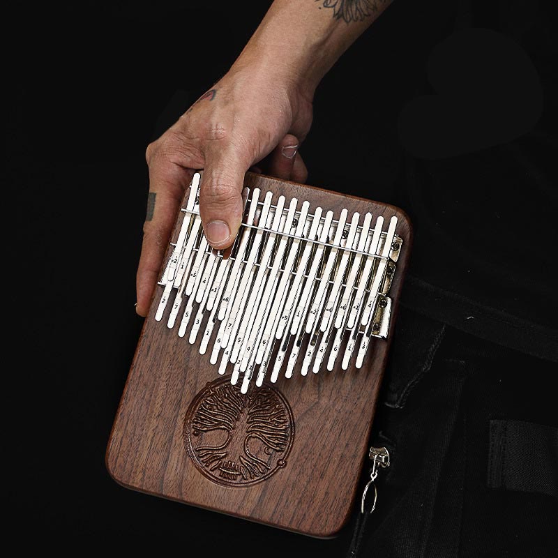 34 Key Kalimba with Tree of Life Black Walnut Design
