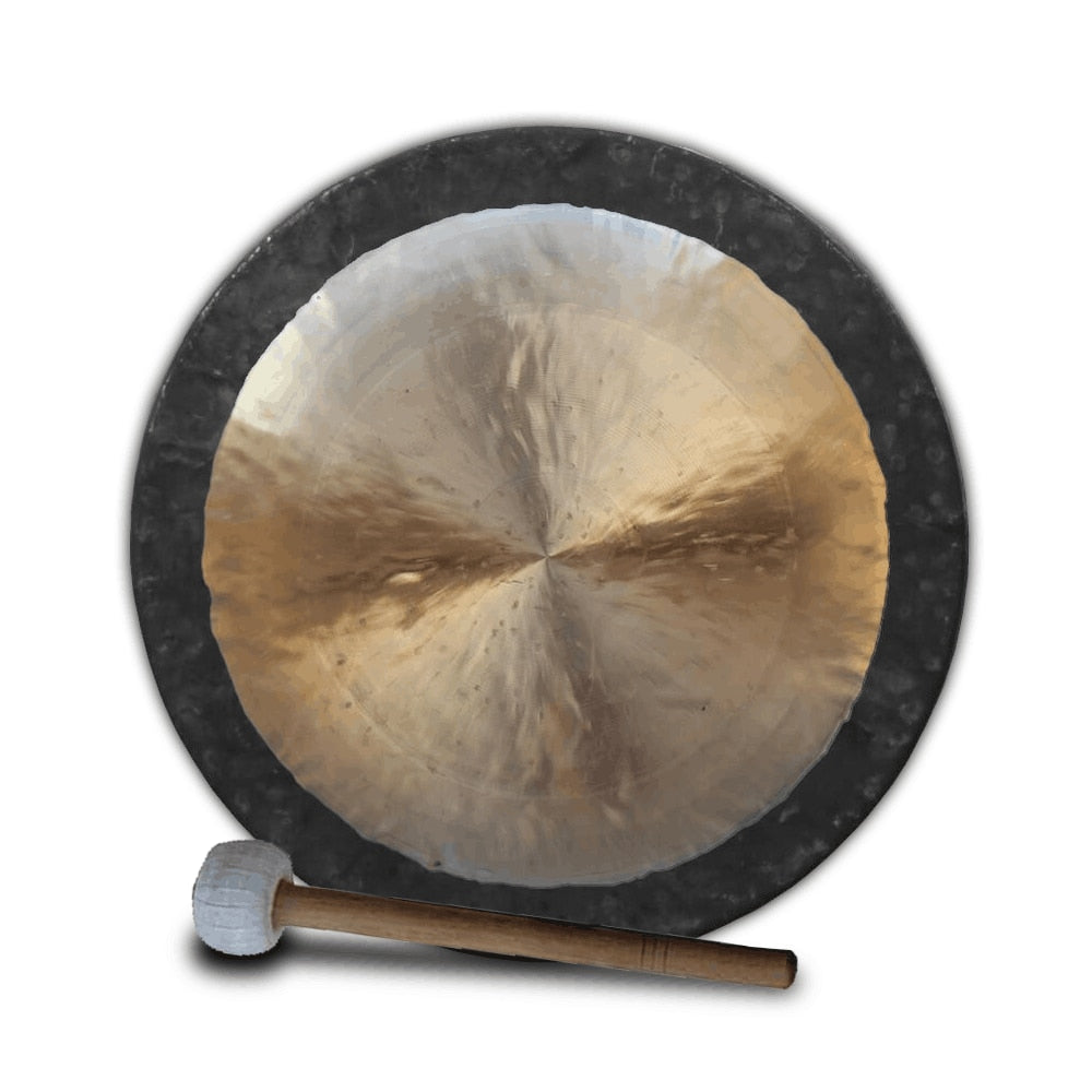 Traditional 38 Inch Chinese Gong Instrument with wooden mallet for meditation