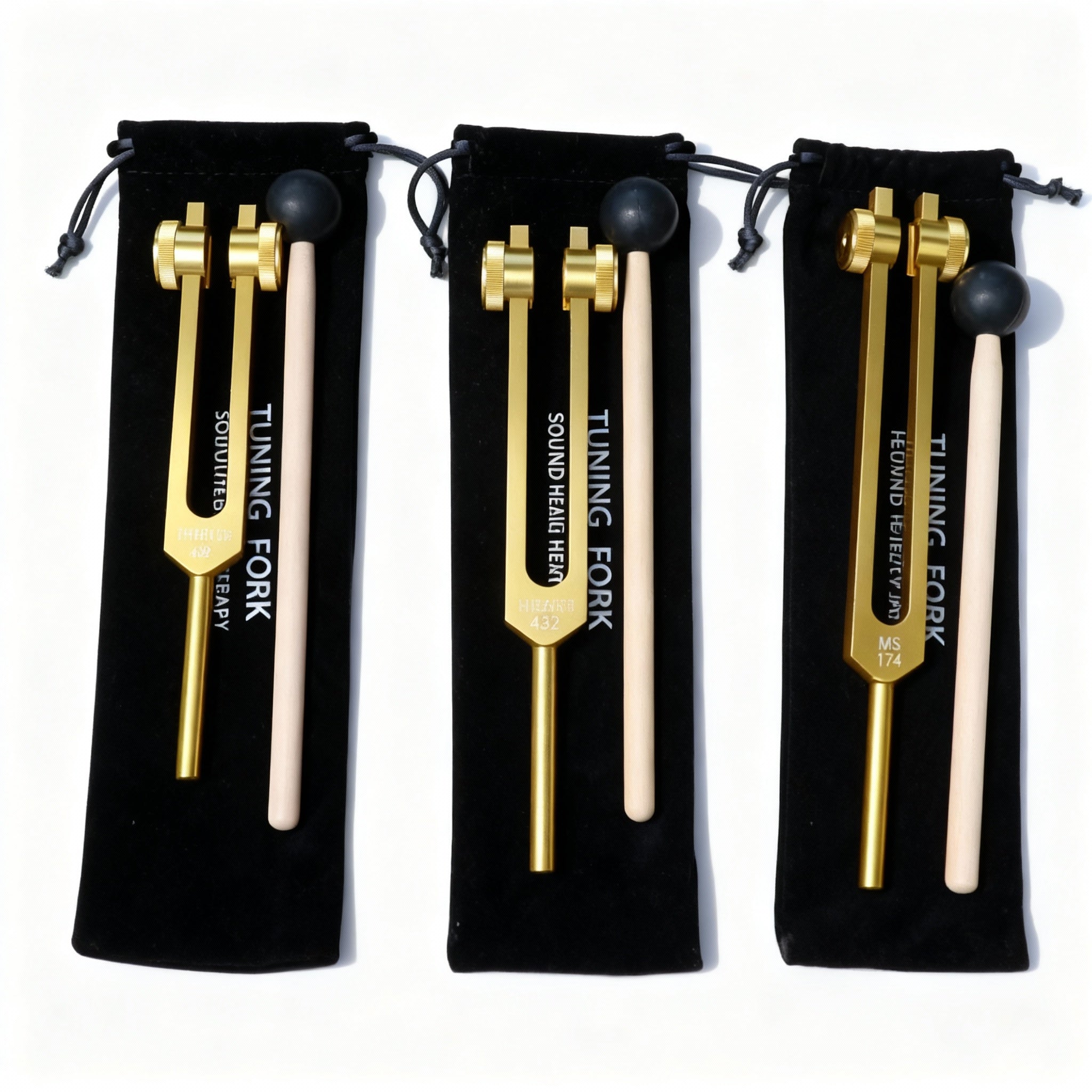 3pc Solfeggio Tuning Fork Set: 174, 432 & 528 Hz Healing Frequencies