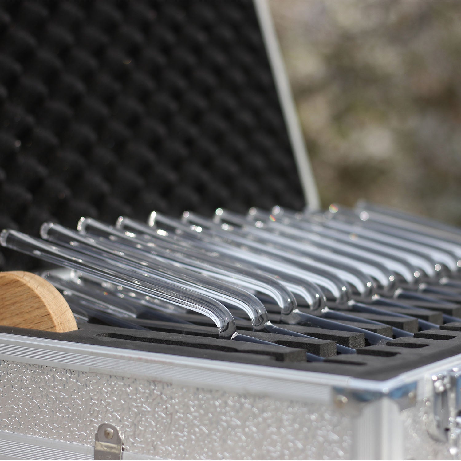 432 Hz Clear Crystal Tuning Fork Set with Box - 13pc - 10 mm