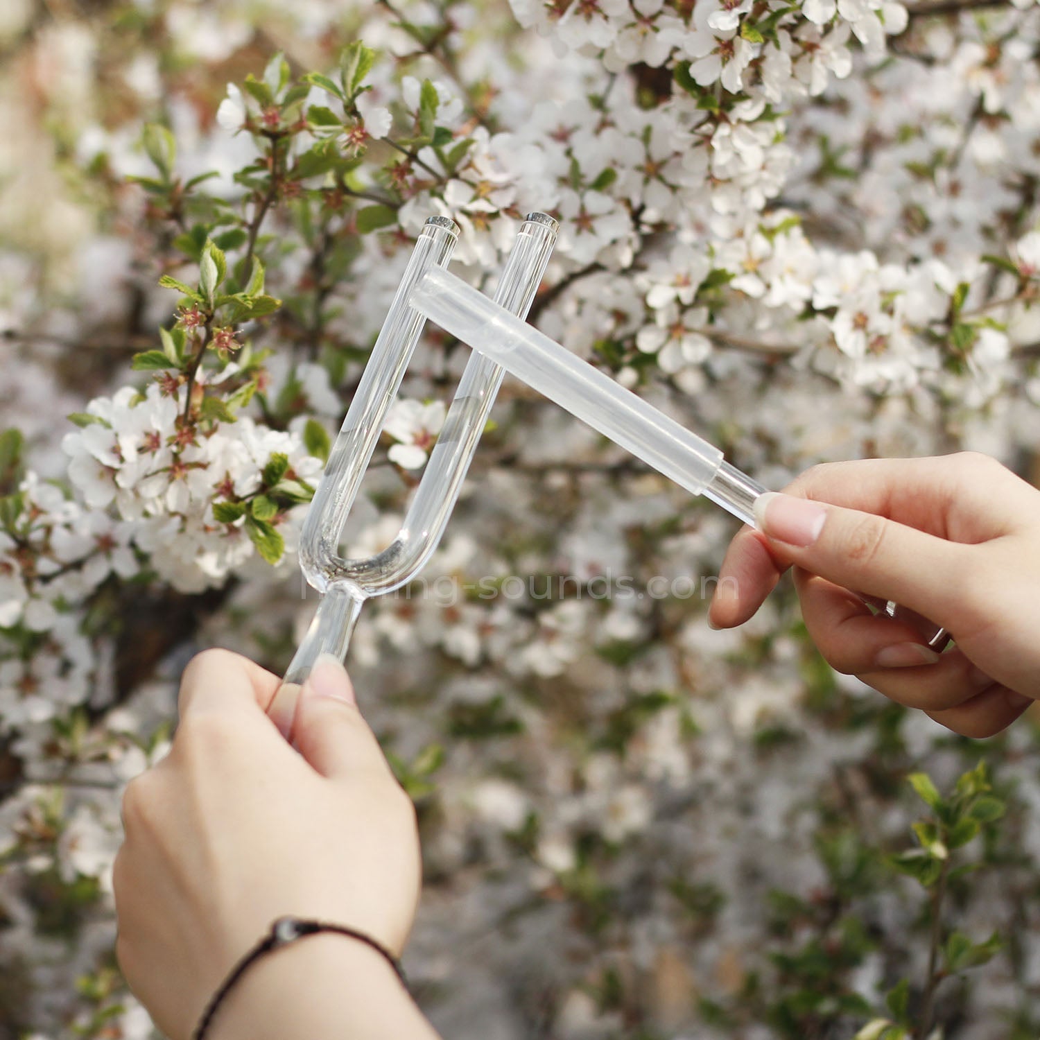 432 Hz Clear Crystal Tuning Fork Set with Box - 8pc - 10 mm/20 mm