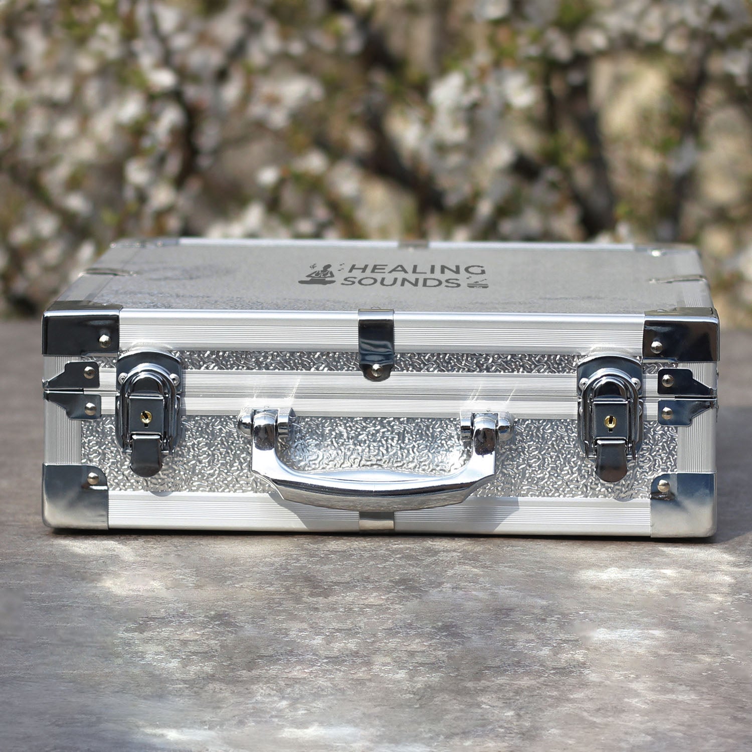 432 Hz Clear Crystal Tuning Fork Set with Box - 8pc - 10 mm/20 mm