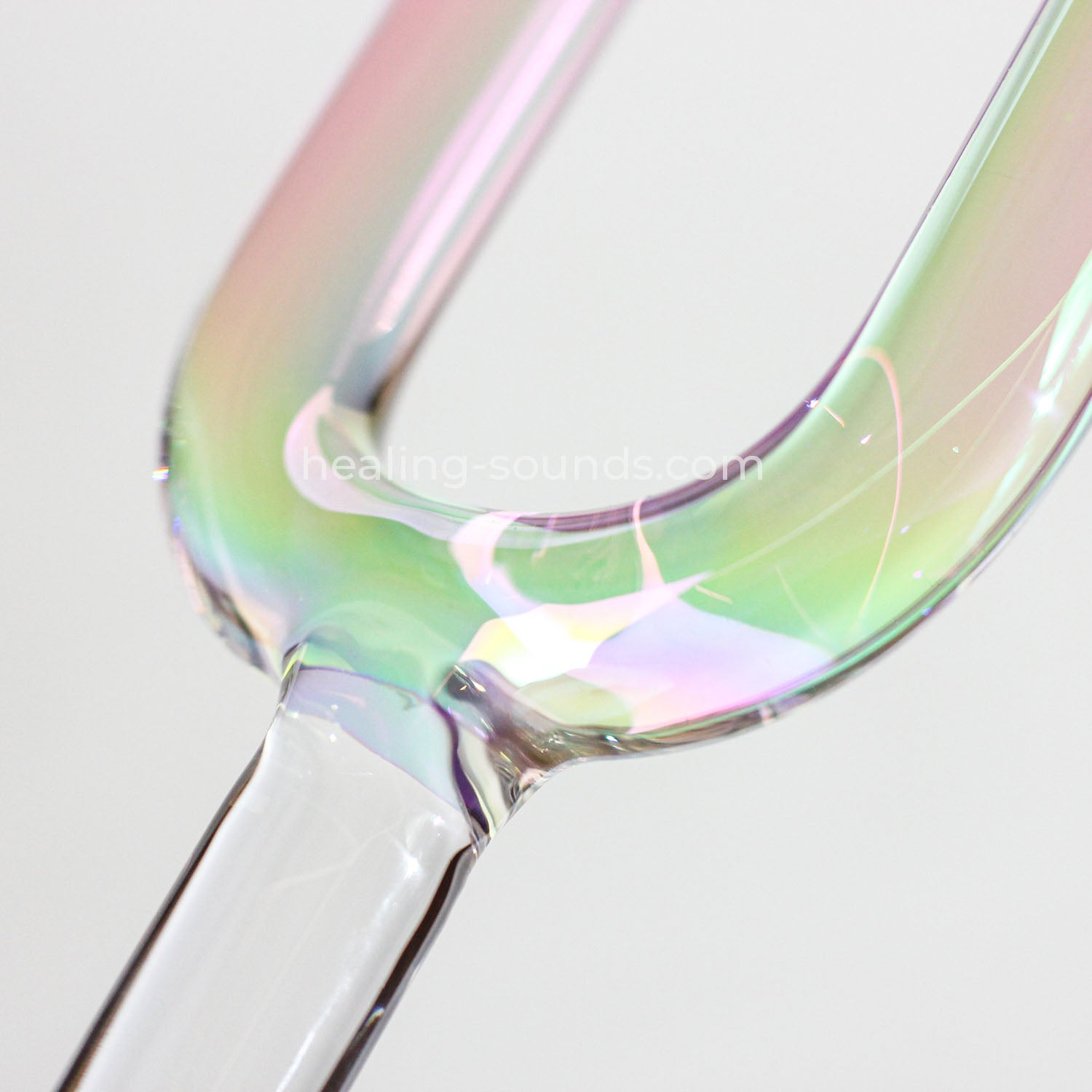 432 Hz Clear Rainbow Quartz Crystal Tuning Fork