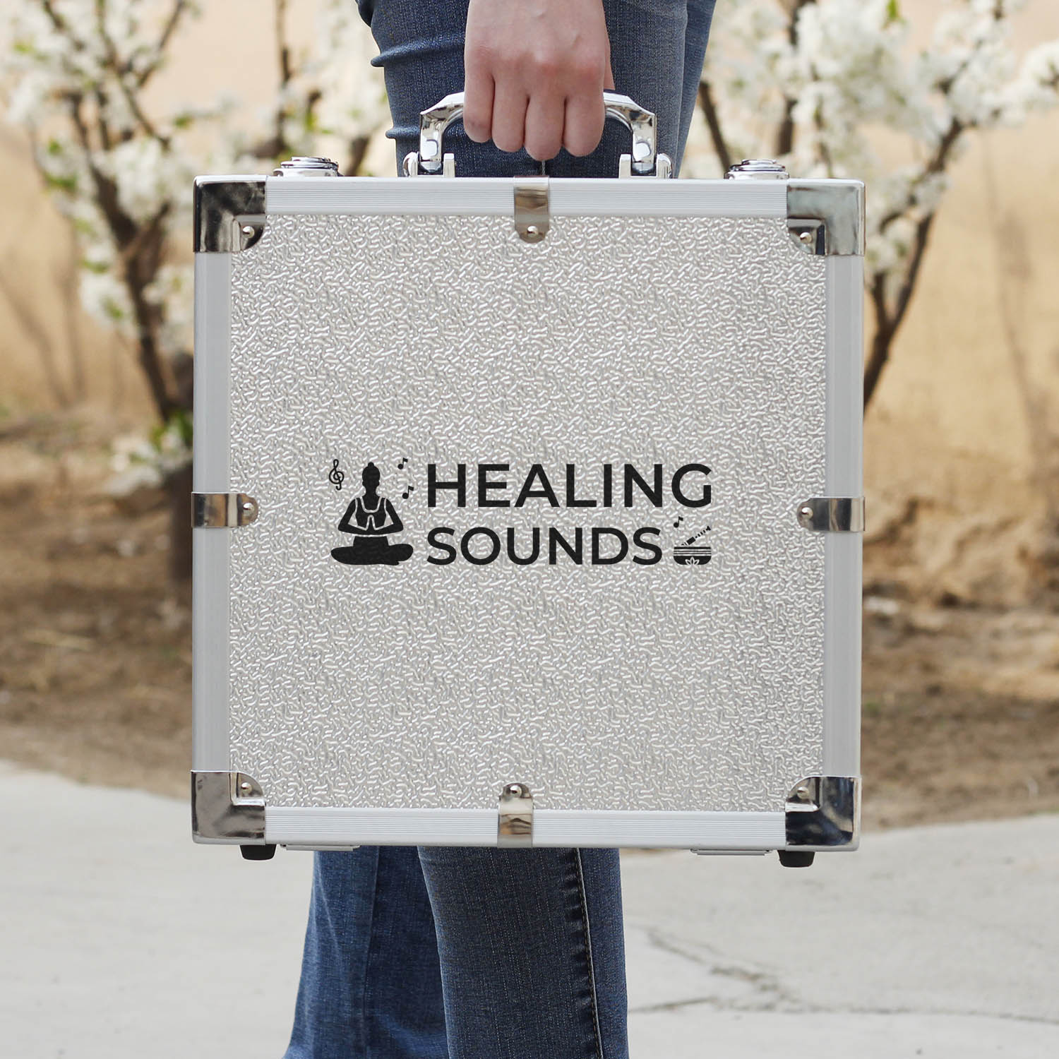 432 Hz Frosted Crystal Tuning Fork Set with Case - 8pc - 10 mm/20 mm