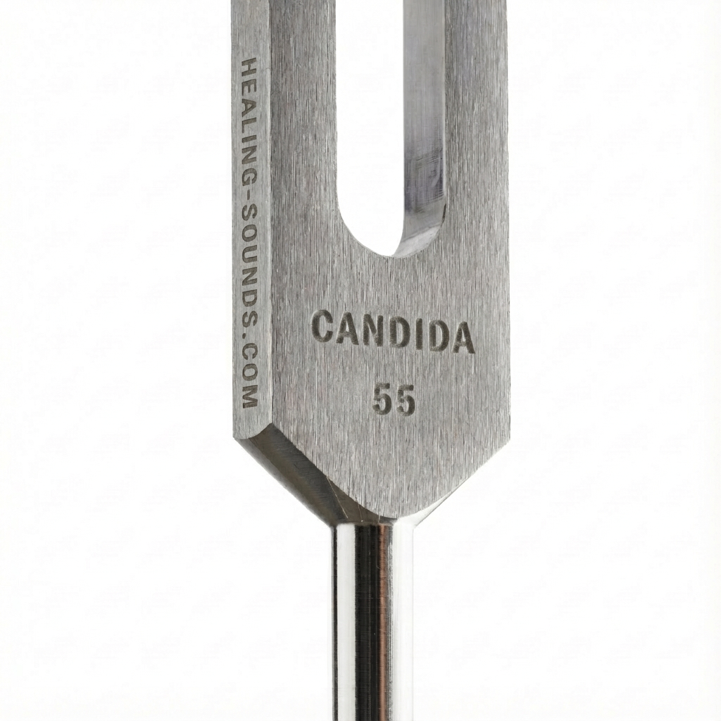 55 Hz Candida Tuning Fork Gold with Pouch