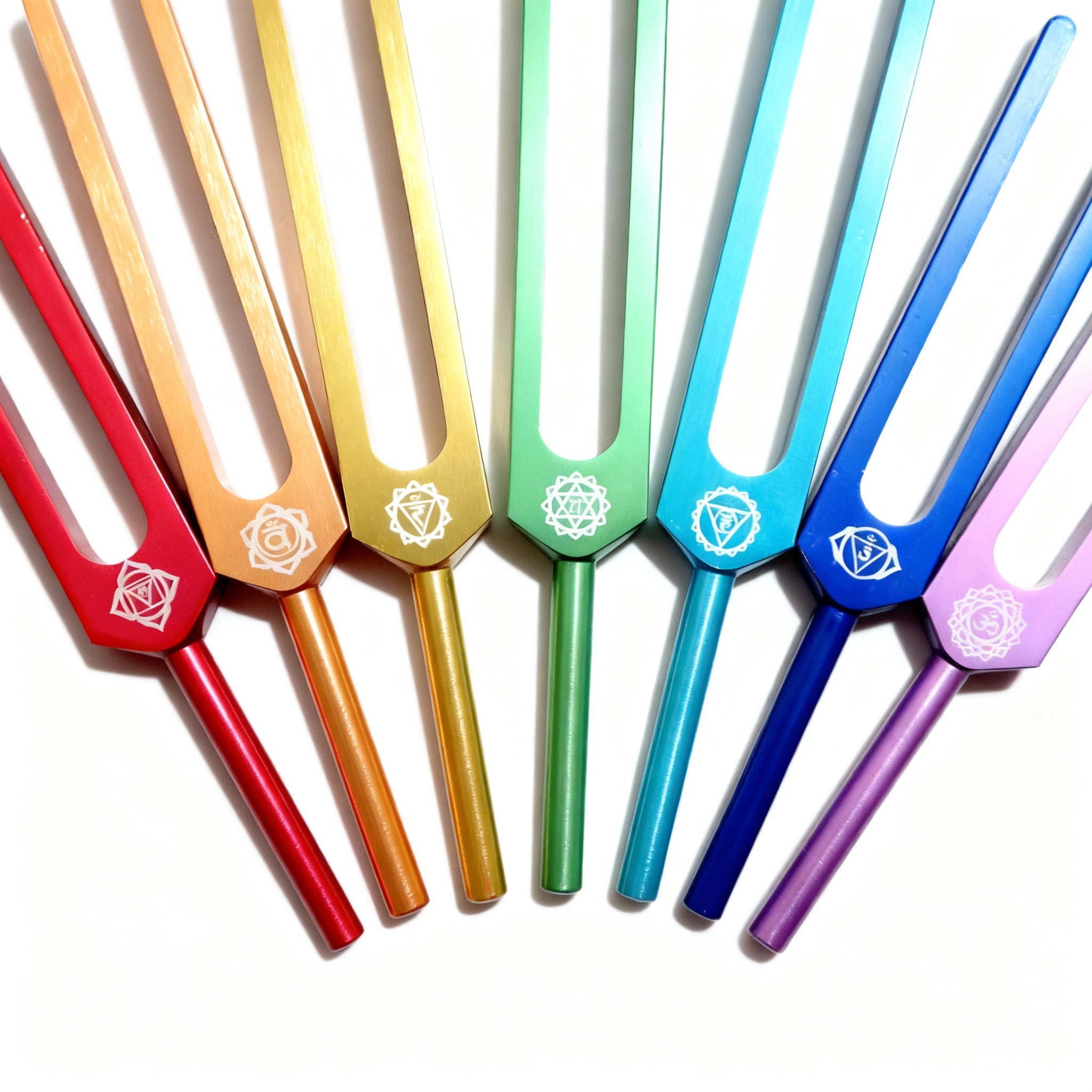 7pc Chakra Tuning Fork Set for Alignment & Sound Therapy