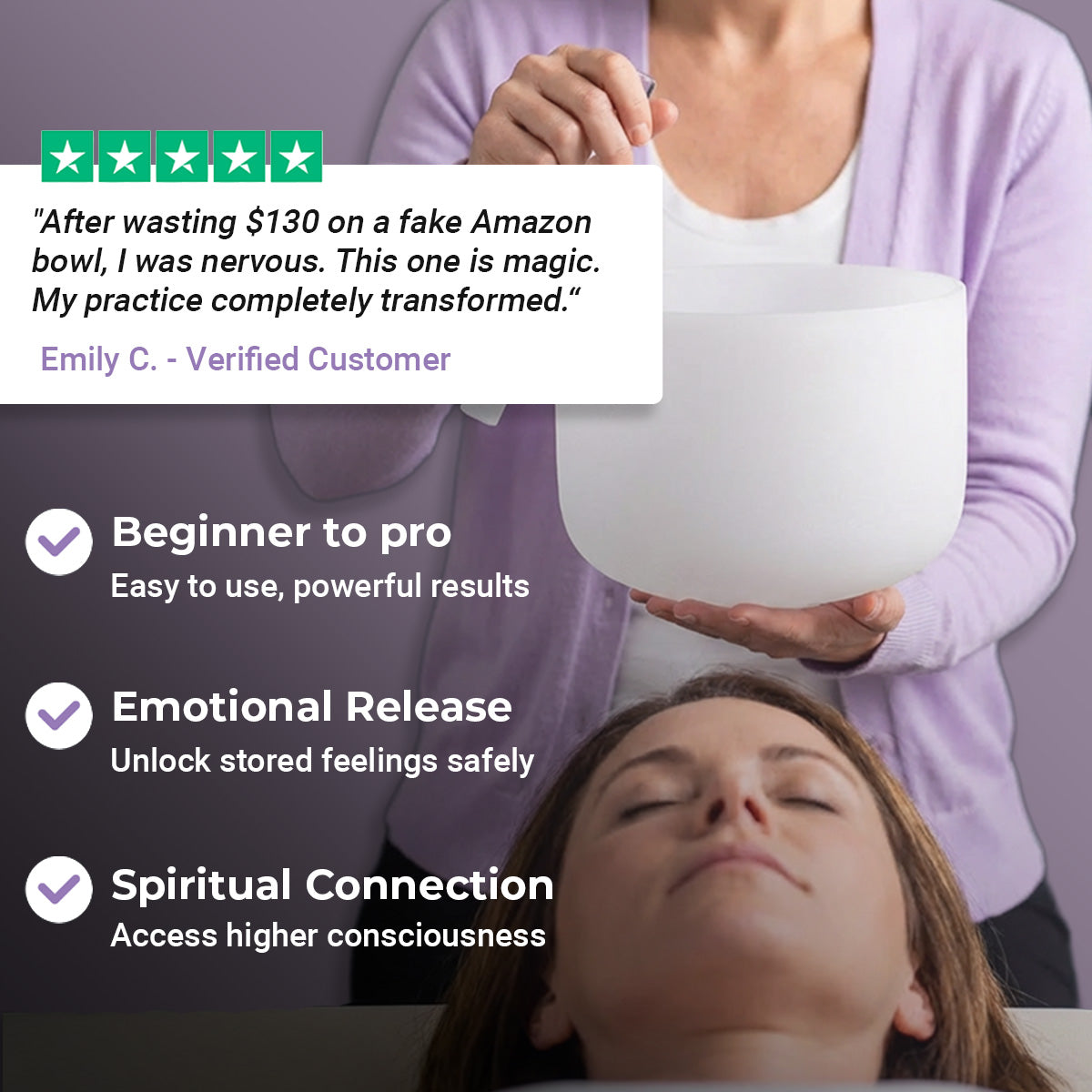 8/10/12 inch Quartz Crystal Singing Bowl Set - B E C Notes - Customer Review