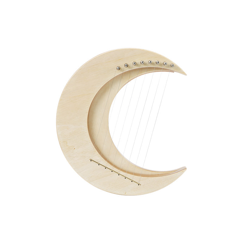 Crescent moon-shaped wooden harp with delicate strings for 8-String Mini Lyre Harp Instrument
