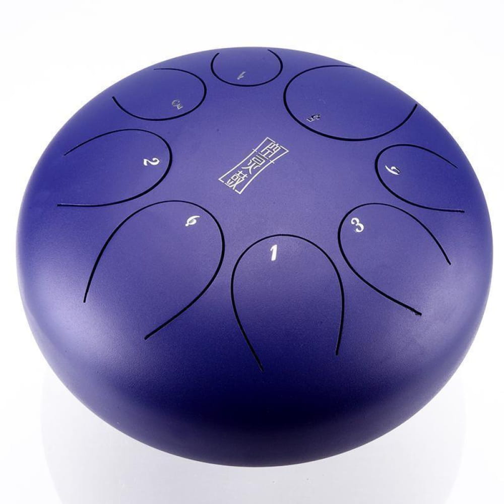 Purple Steel Tongue Drum with numbered tone zones for the 8-Tone D Key instrument