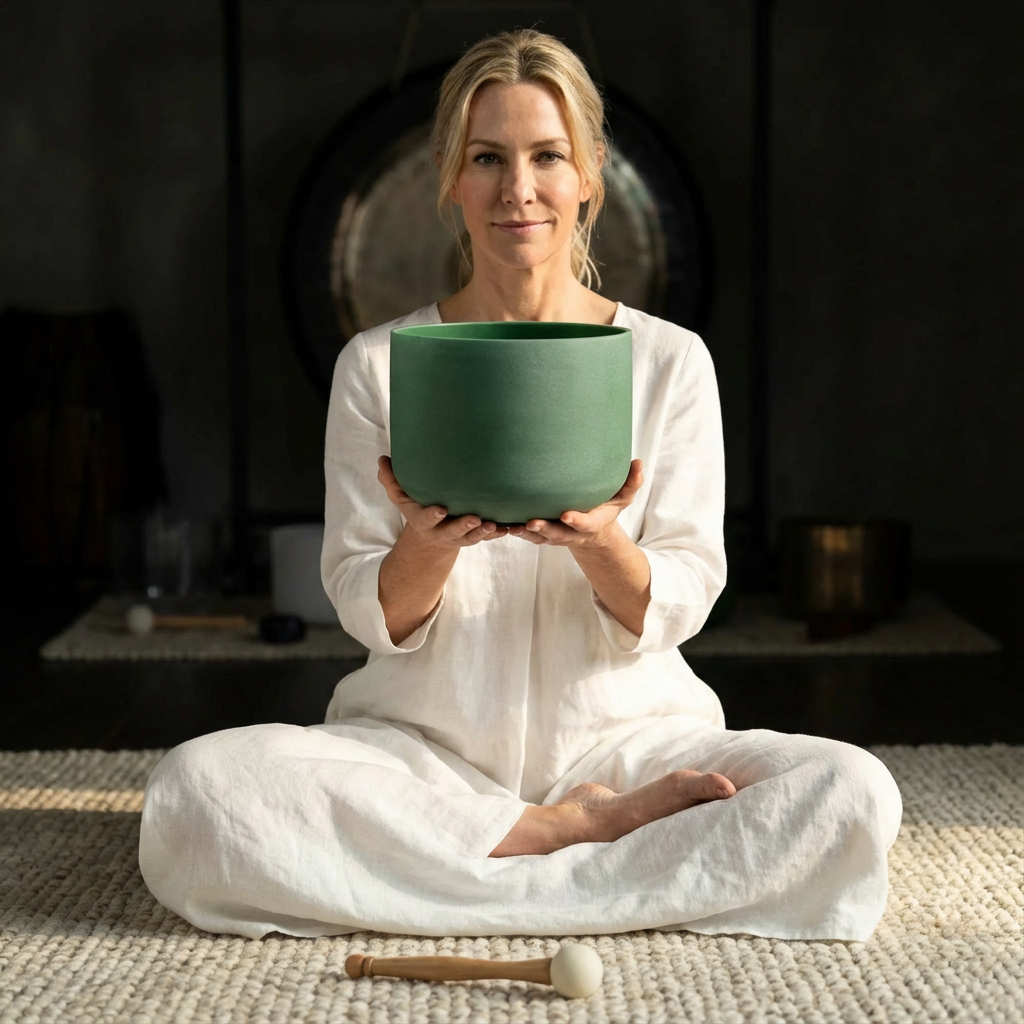 F Note Emerald Gemstone Fusion Crystal Singing Bowl