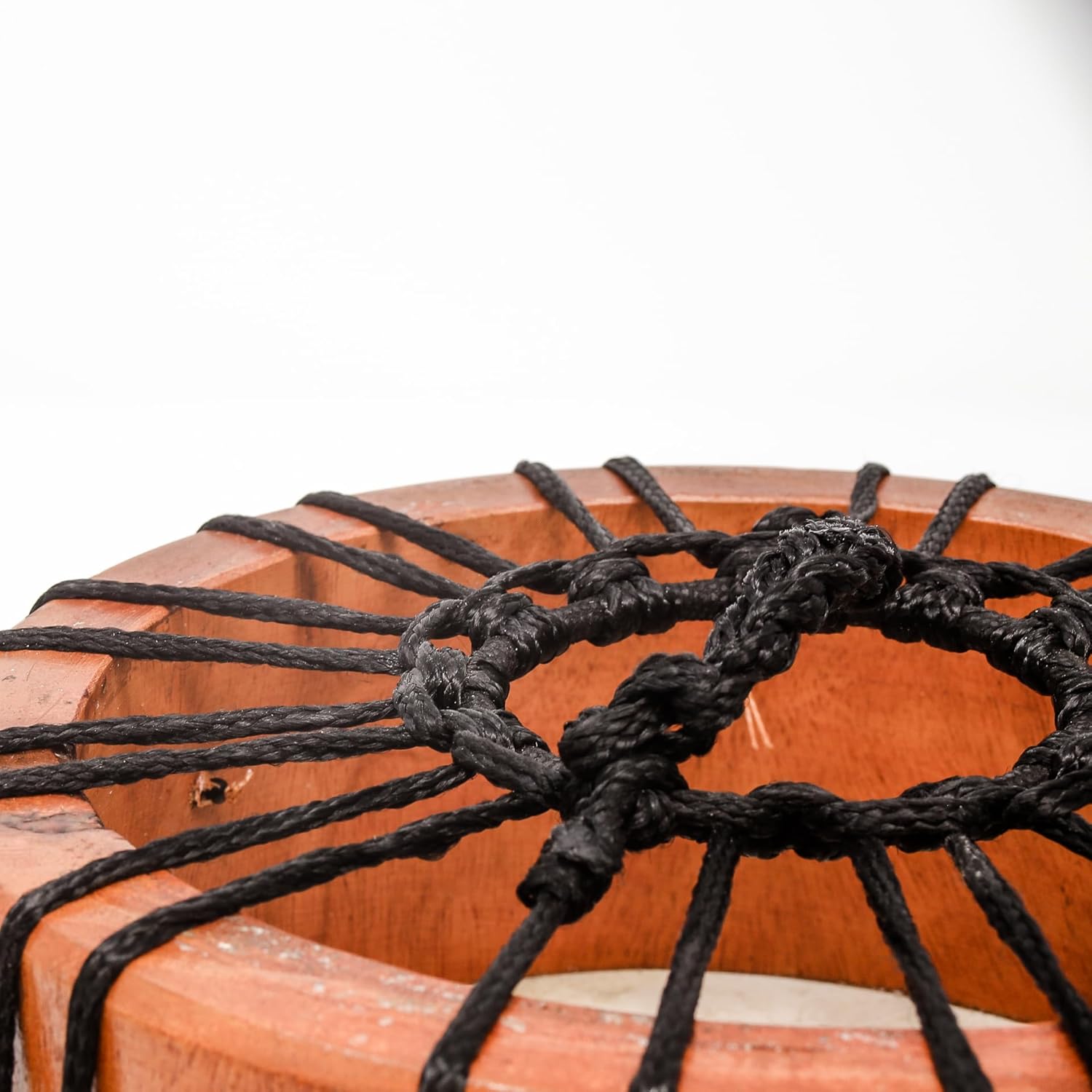 Black rope spider decor on an orange pumpkin by Shamanic Hand Drum Goat Skin Frame Instrument