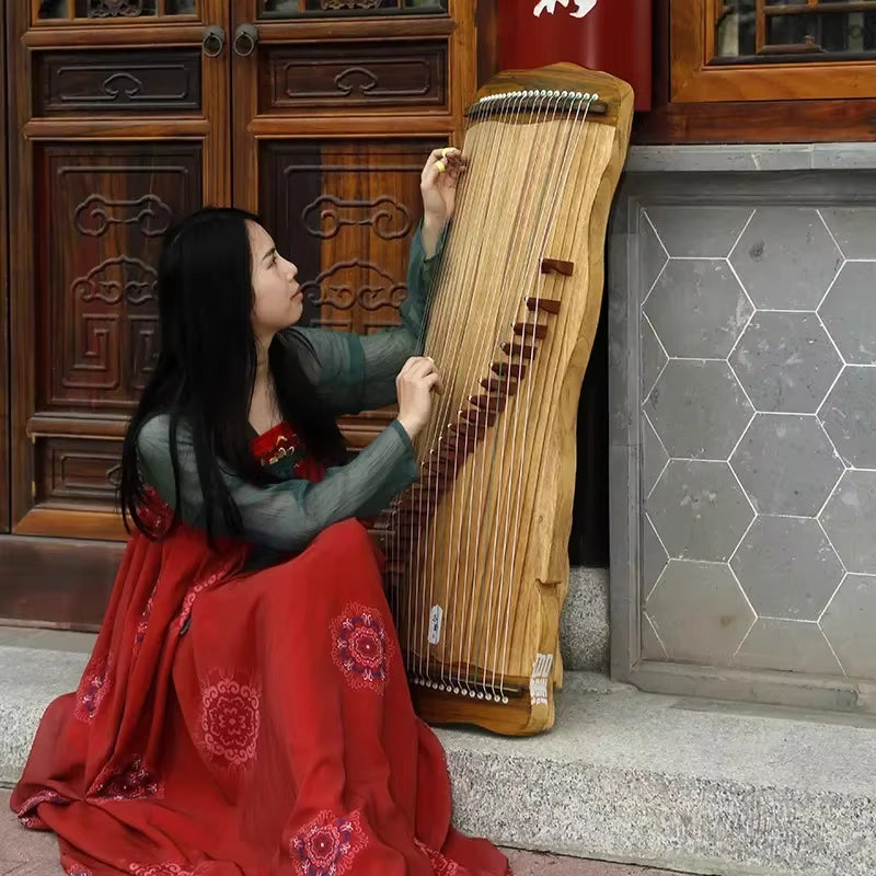 Traditional Chinese Guzheng 21 Strings Zither made of Paulownia wood, 100 cm long