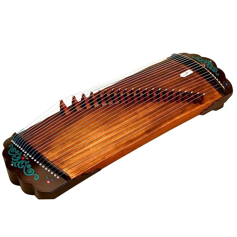 Traditional Chinese Guzheng with 21 strings and wooden body in Paulownia wood