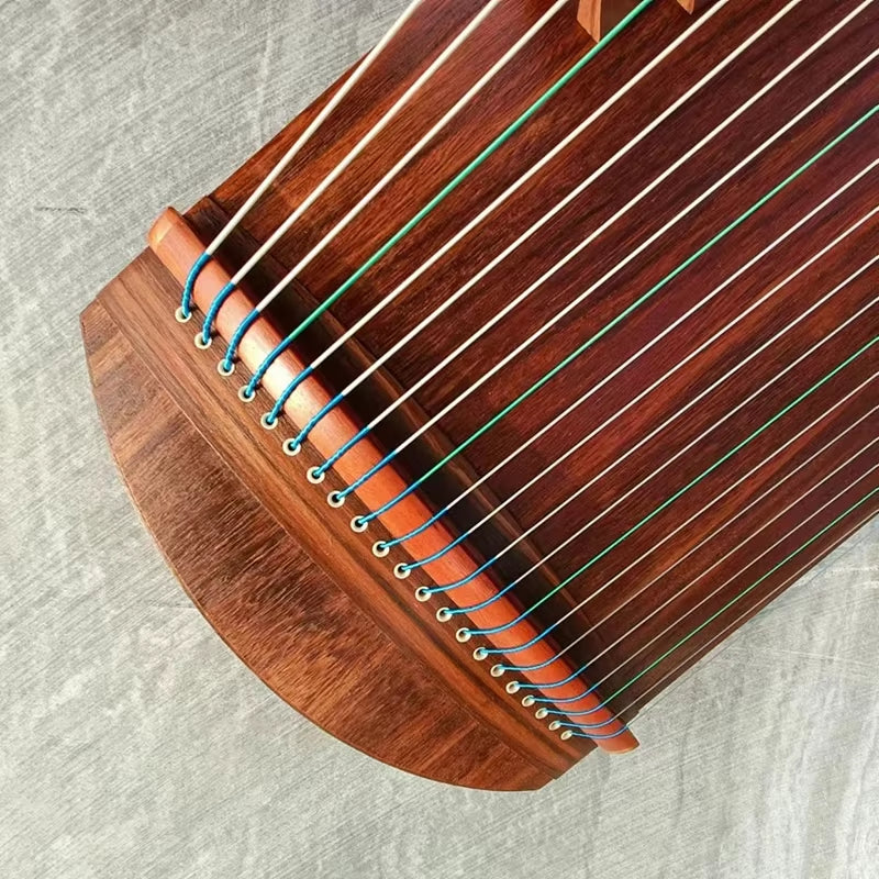 Wooden Guzheng Zither with 21 strings and curved bridge pins made of Paulownia wood