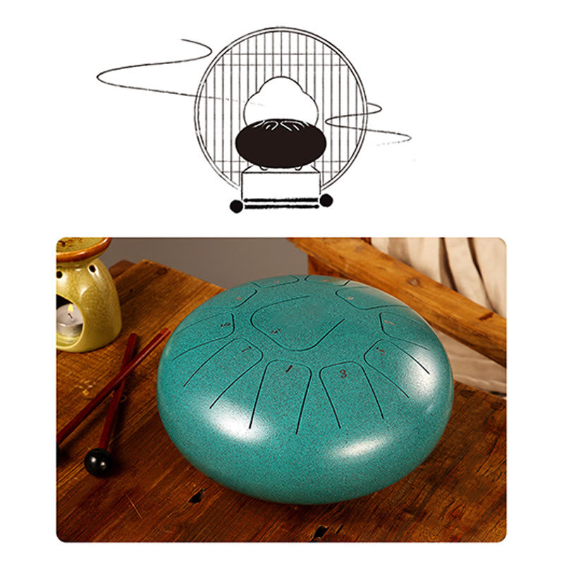 11-Note 8 Inch Steel Tongue Drum for Meditation & Mindfulness