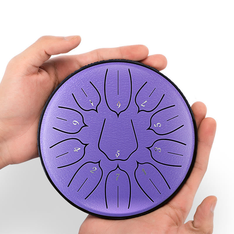 11 Note Steel Tongue Drum 6 Inch Meditation Lotus Kit