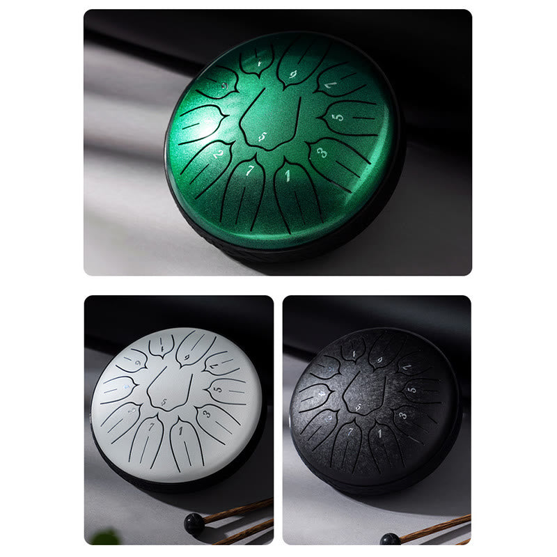 11 Note Steel Tongue Drum 6 Inch Meditation Lotus Kit