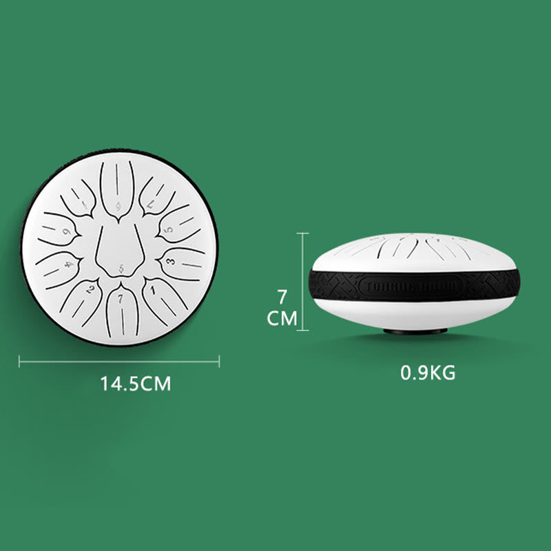 11 Note Steel Tongue Drum 6 Inch Meditation Lotus Kit