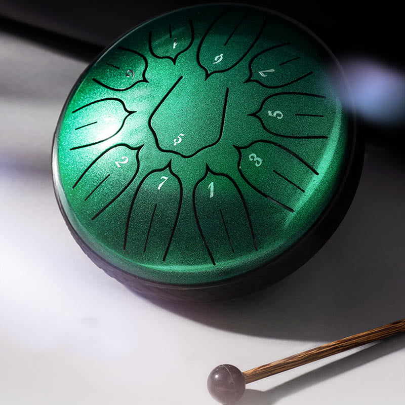 11 Note Steel Tongue Drum 6 Inch Meditation Lotus Kit
