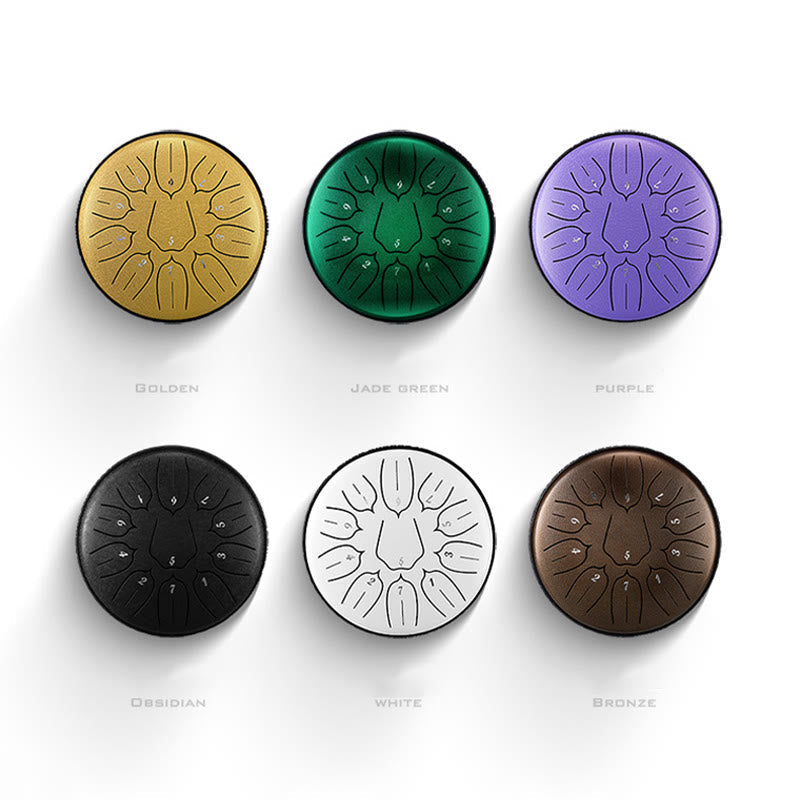 11 Note Steel Tongue Drum 6 Inch Meditation Lotus Kit