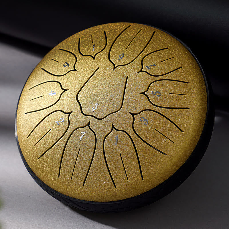 11 Note Steel Tongue Drum 6 Inch Meditation Lotus Kit