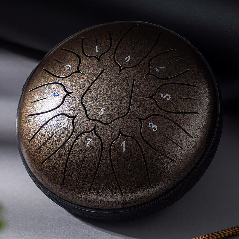 11 Note Steel Tongue Drum 6 Inch Meditation Lotus Kit