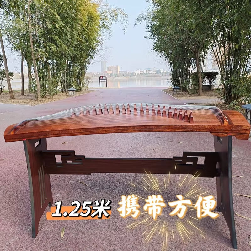 Traditional Chinese Guzheng Zither with wooden frame and strings, 125 cm Portable Paulownia Wood