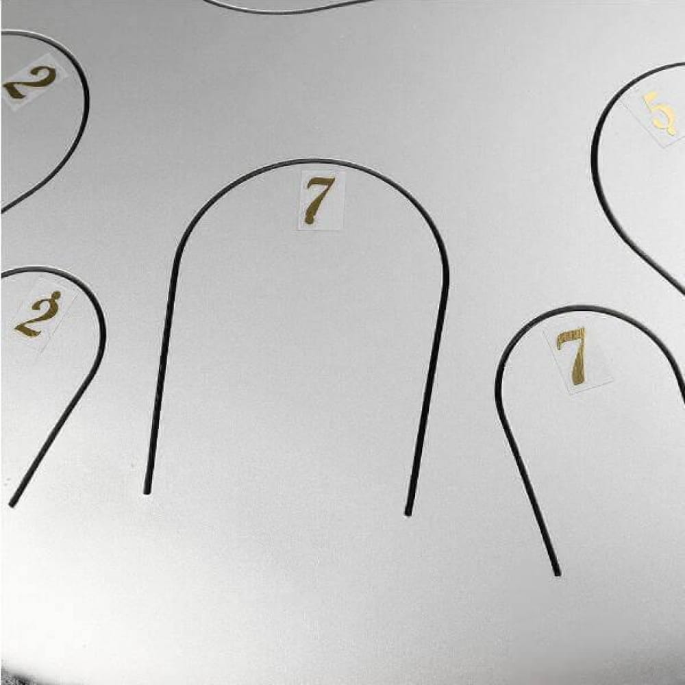 Simple arch shapes with numbers on the 13-Inch Titanium Steel Tongue Drum