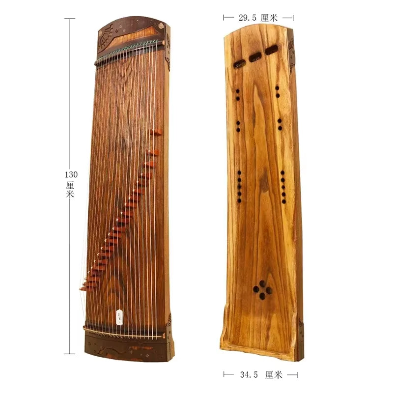 Traditional Chinese Guzheng 21 strings, solid wood, 130 cm portable musical instrument