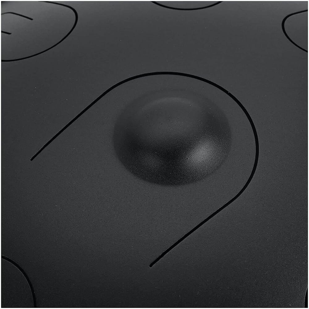 Black trackball on curved surface of 14 Inch 9 Note D Minor Alloy Steel Tongue Drum