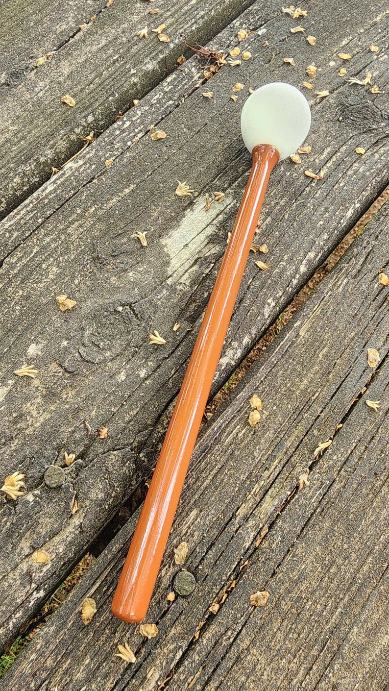 Wooden mallet with light round head for 16 inch 128Hz Giant Tuning Fork usage