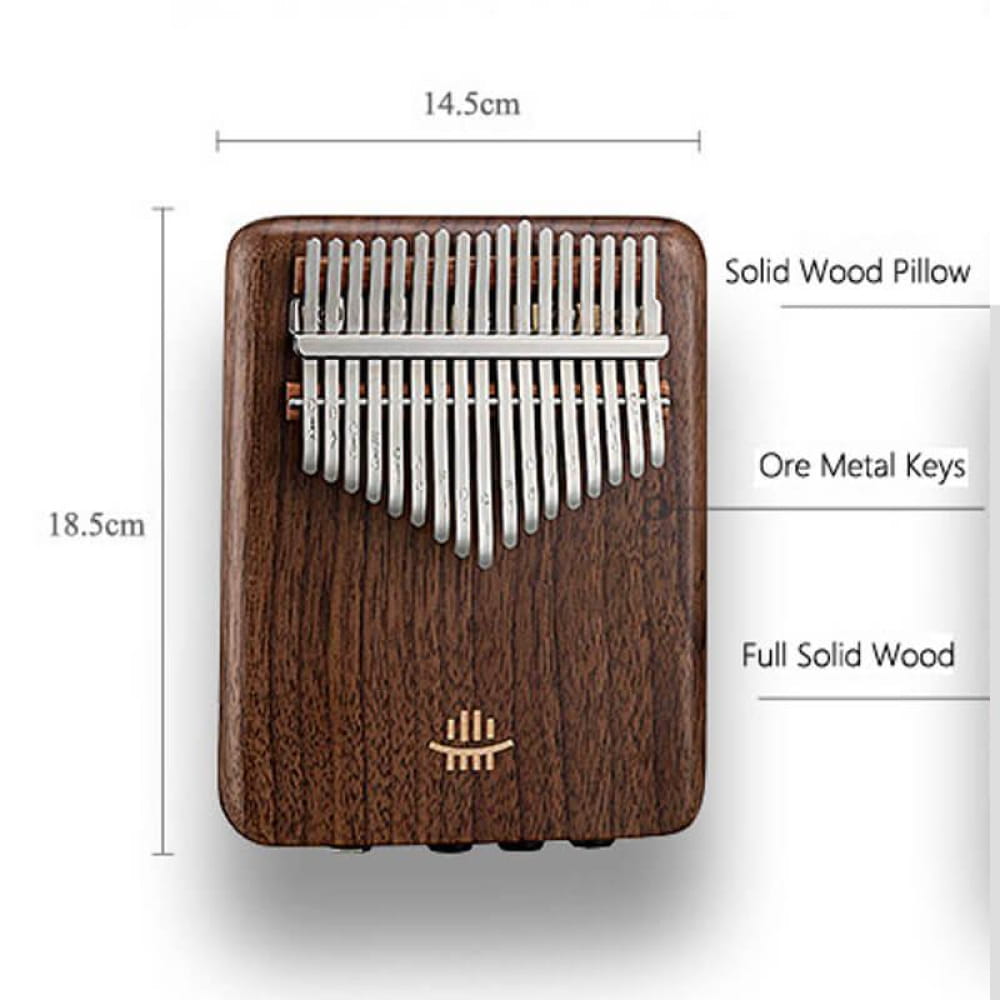 Wooden Kalimba thumb piano with metal tines from 17/21 Key Flat Board C Tone collection