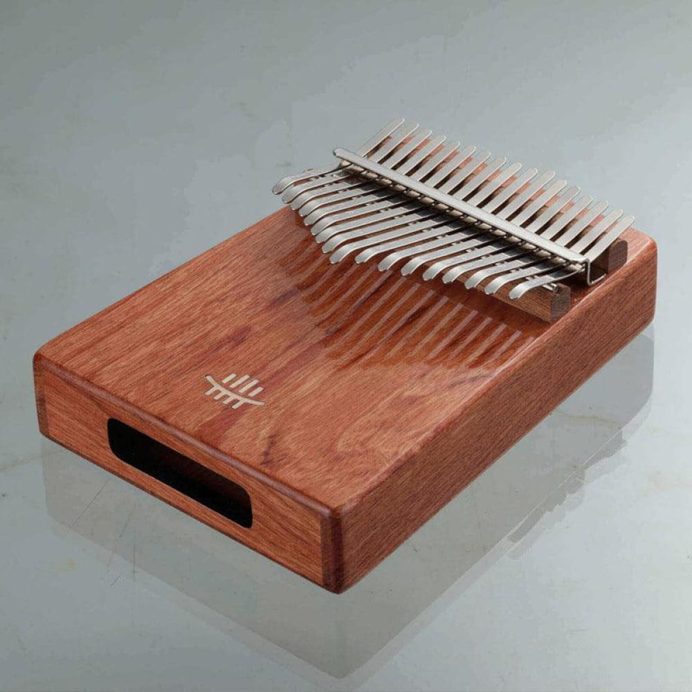 Wooden Kalimba with metal tines on Zambian Rosewood C Tone Thumb Piano