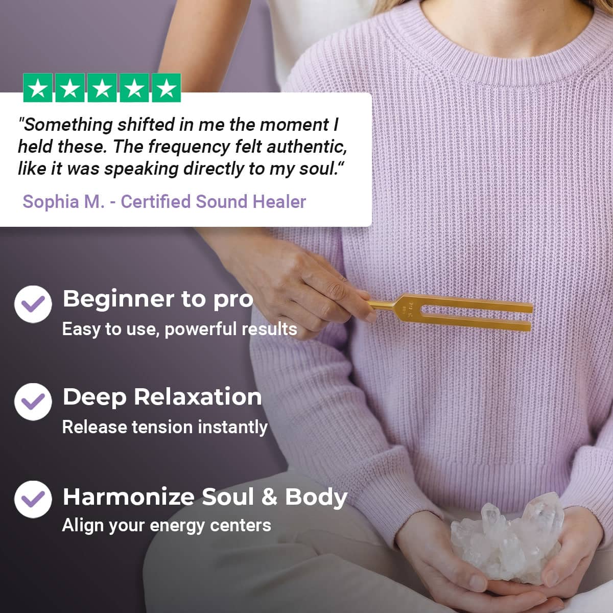 172.06 Hz Chakra Crown Tuning Fork for Healing - Customer Review