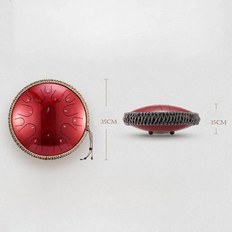 14 Inch Titanium Steel Tongue Drum, 15 Note C & D Major
